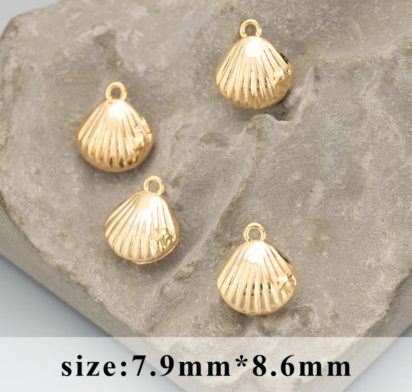 GP 1214 Sea shell  18k gold plated charm - per piece- anti tarnish