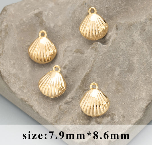 GP 1214 Sea shell  18k gold plated charm - per piece- anti tarnish