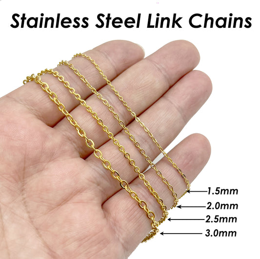 Stainless steel gold dainty chain - per feet - Anti tarnish