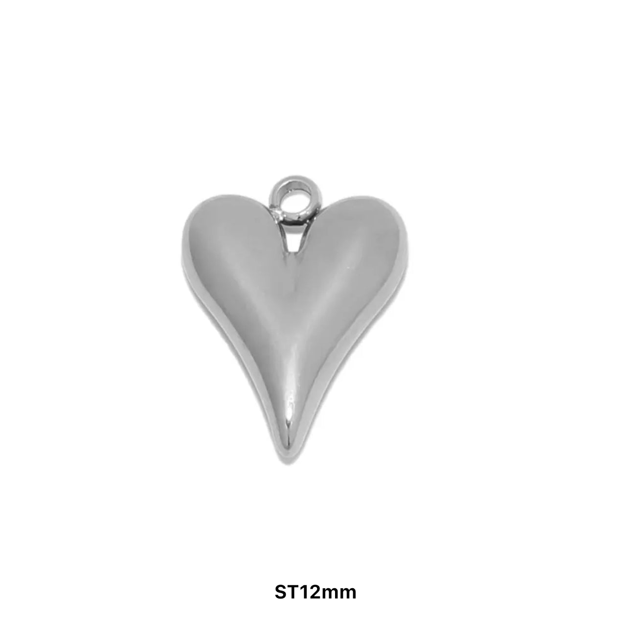 SS 1167 - Silver Heart charm 18k gold plated stainless steel - per piece - anti tarnish