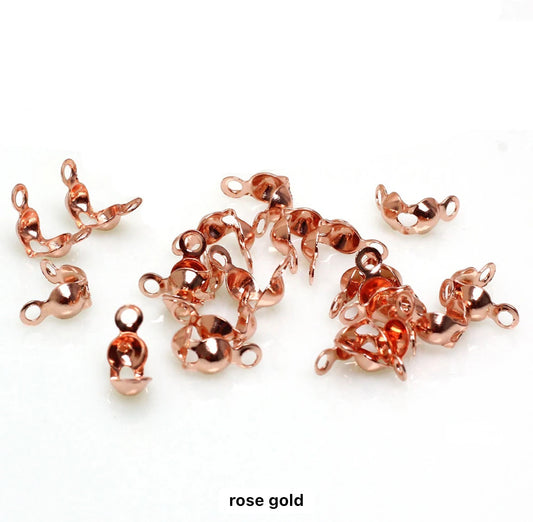 GP 1400 rose gold plated calotte bead crimp - per piece- anti tarnish