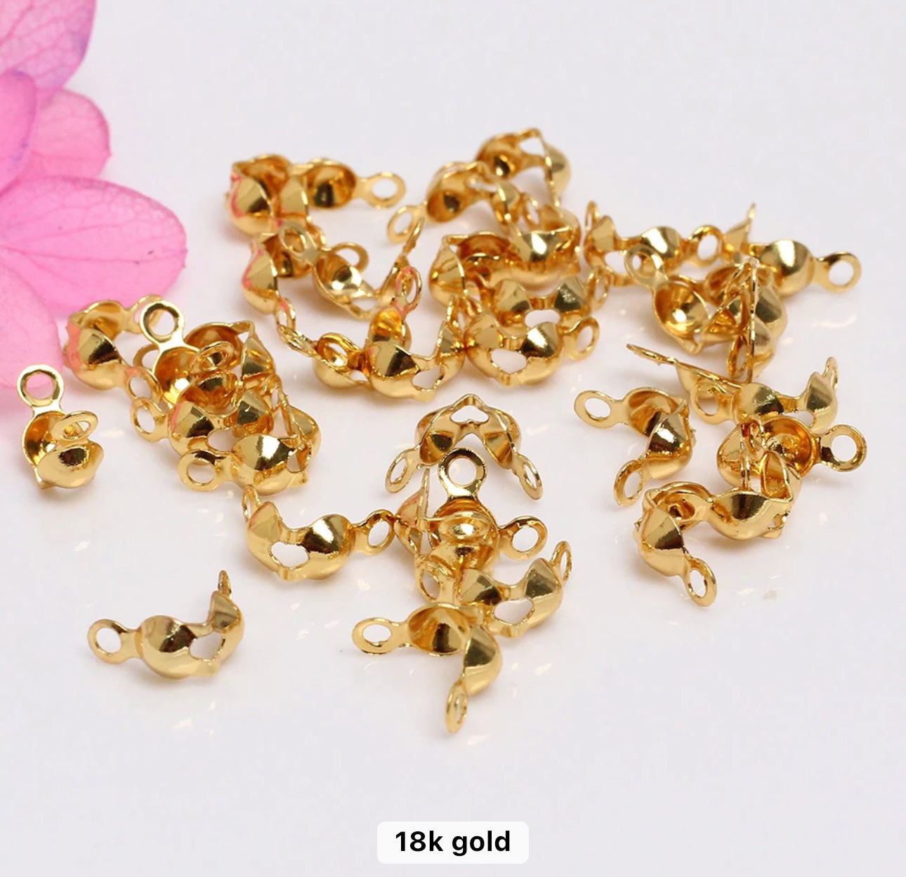 GP 1209 18k gold plated calotte bead crimp - per piece- anti tarnish