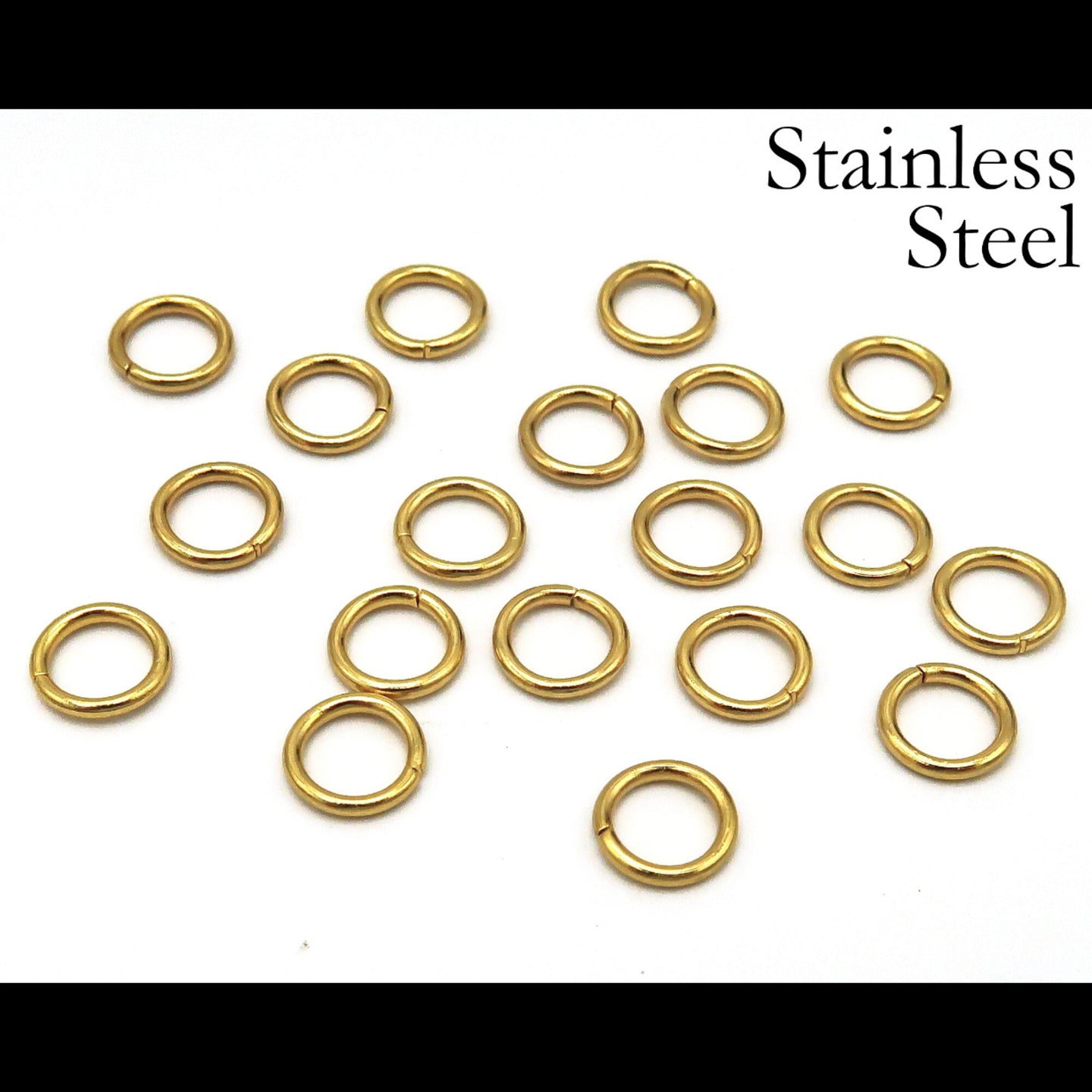 Stainless steel gold jumprings- per piece Anti tarnish