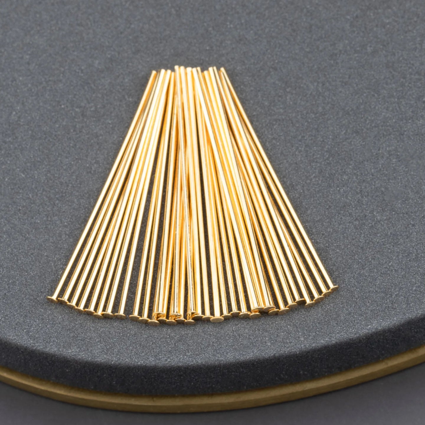 18k gold plated head pin