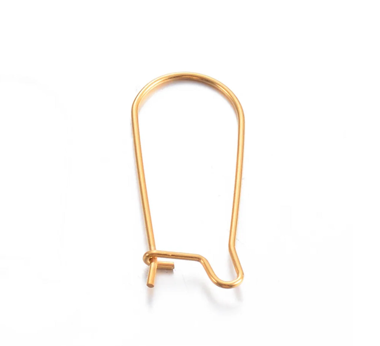 SS 1307 - kidney hooks - 18k gold plated stainless steel - per pair - anti tarnish