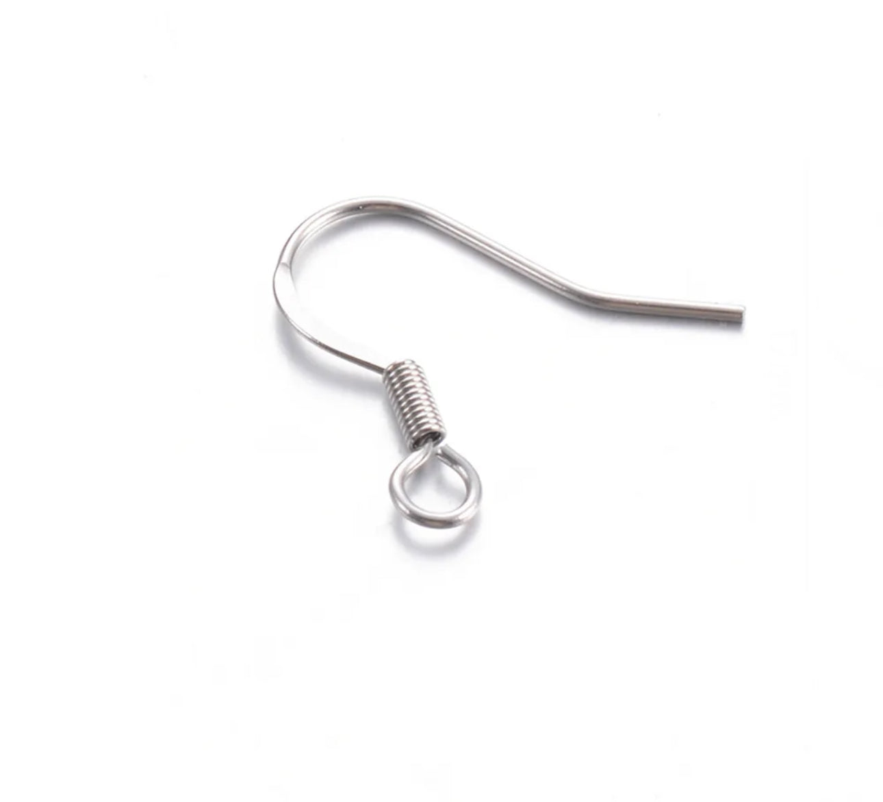 SS 1305 - hooks - silver plated stainless steel - per pair - anti tarnish