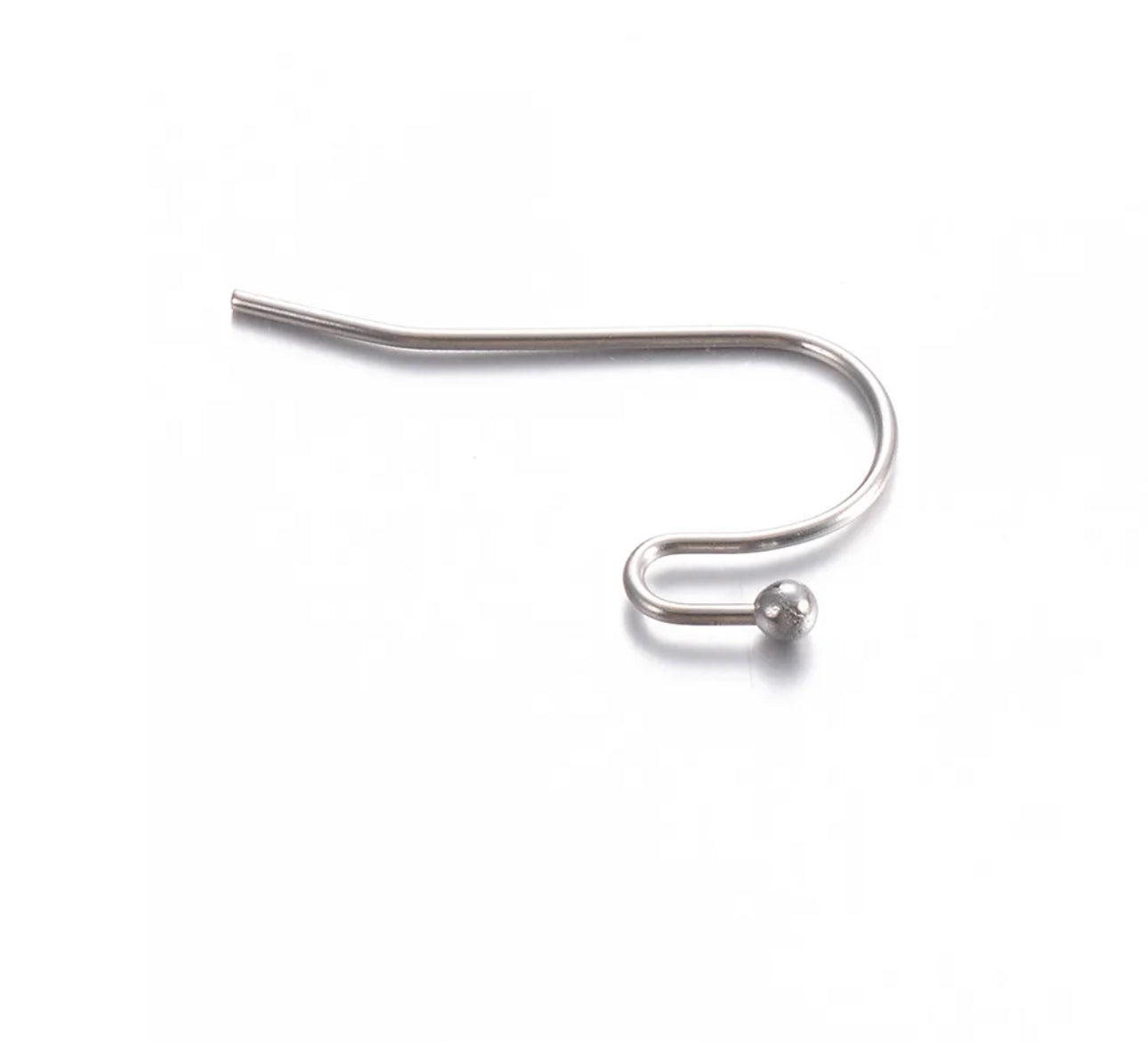 SS 1304 - hooks - silver plated stainless steel - per pair - anti tarnish