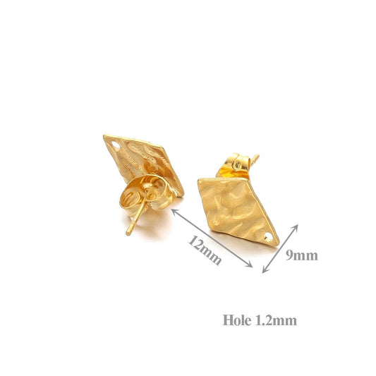 SS 2007 18k gold plated stainless steel stud ( 2 pc ) - anti tarnish