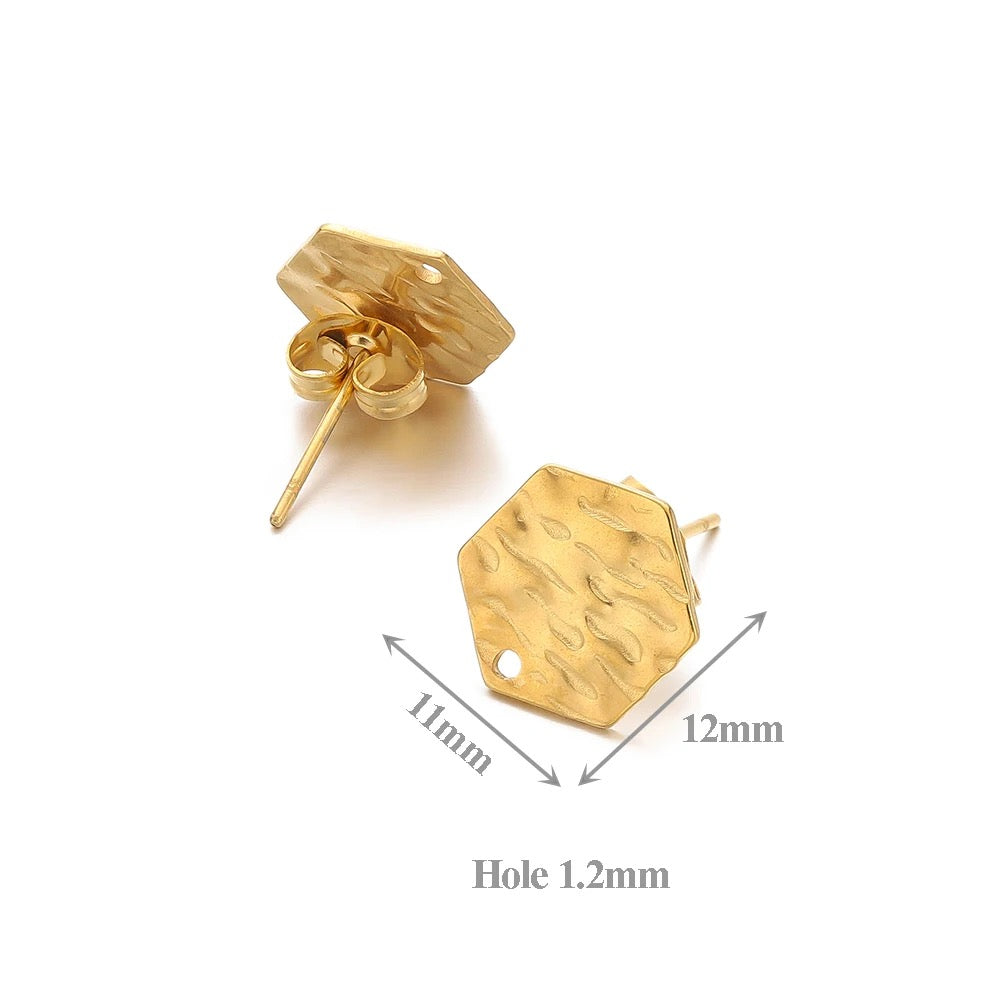 SS 2008 18k gold plated stainless steel stud ( 2 pc ) - anti tarnish