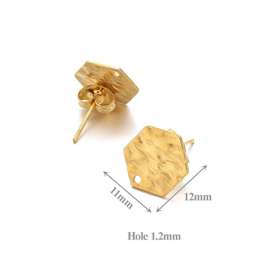 SS 2008 18k gold plated stainless steel stud ( 2 pc ) - anti tarnish