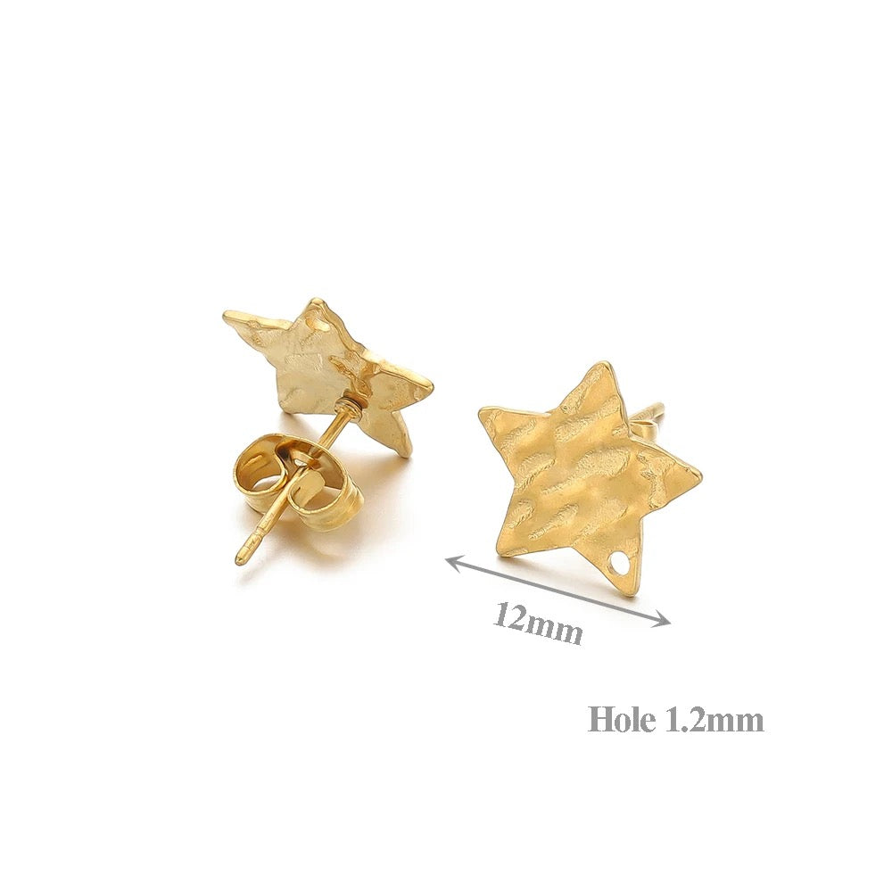 SS 2011 18k gold plated stainless steel stud ( 2 pc ) - anti tarnish