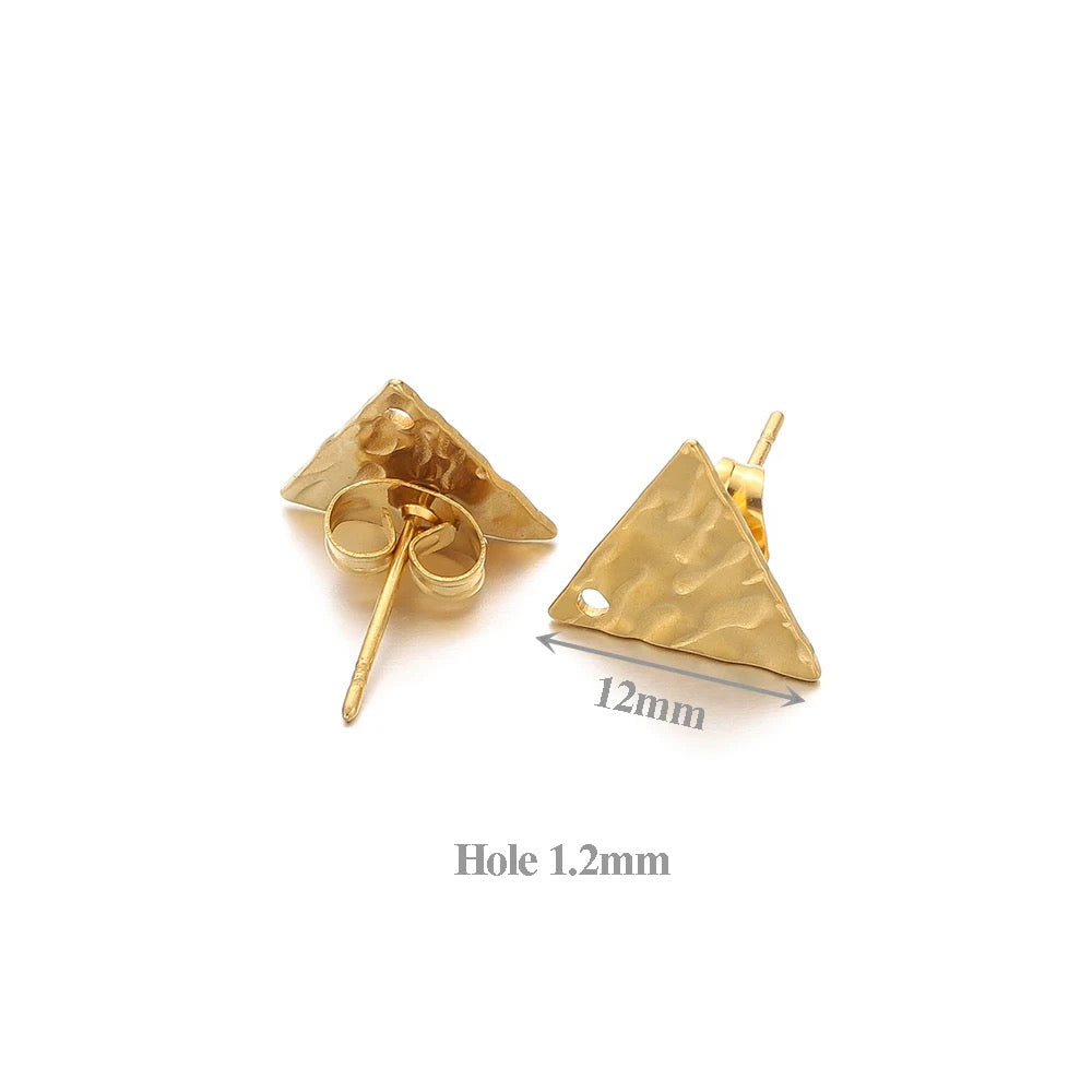 SS 2012 18k gold plated stainless steel stud ( 2 pc ) - anti tarnish