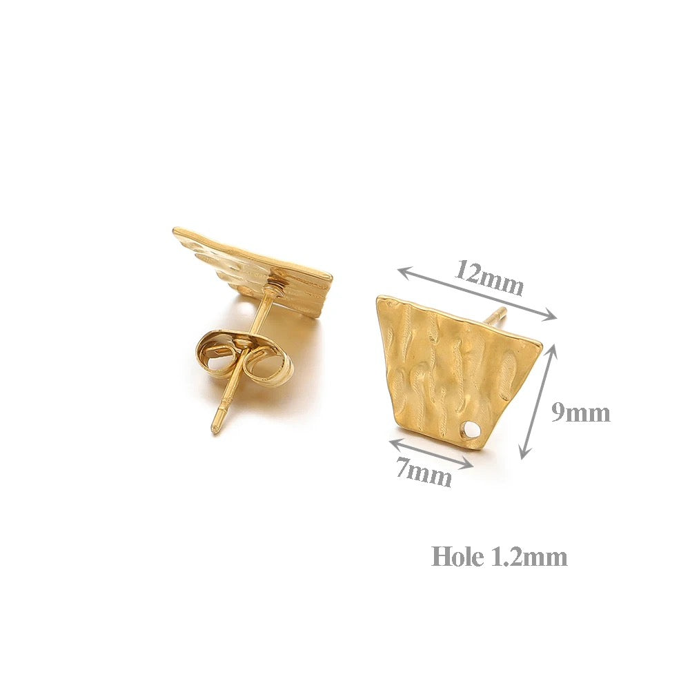 SS 2014 18k gold plated stainless steel stud ( 2 pc ) - anti tarnish