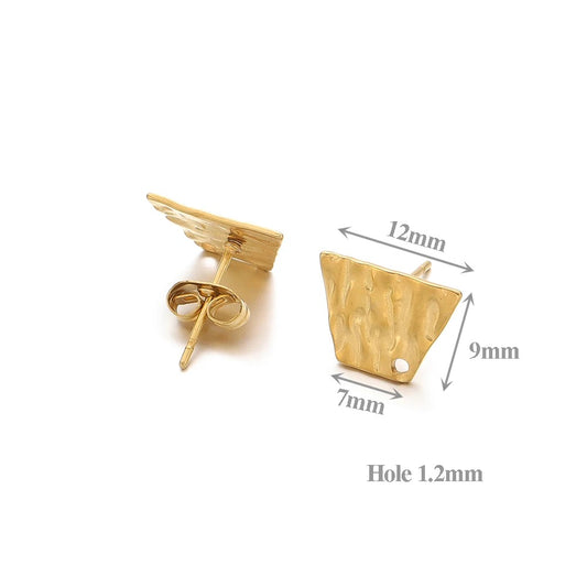 SS 2014 18k gold plated stainless steel stud ( 2 pc ) - anti tarnish