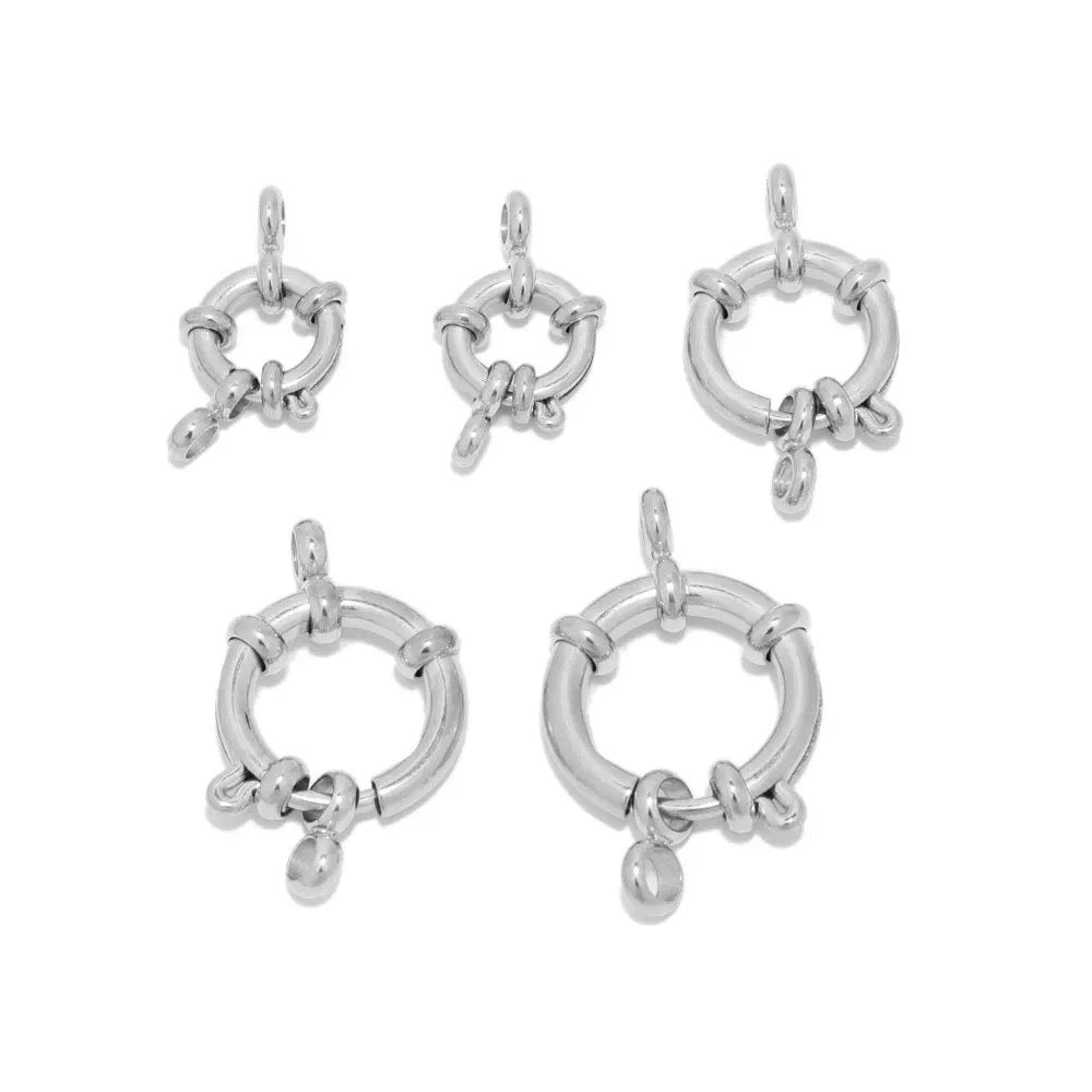 SS 2025 Spring clasp silver plated stainless steel - per piece - anti tarnish