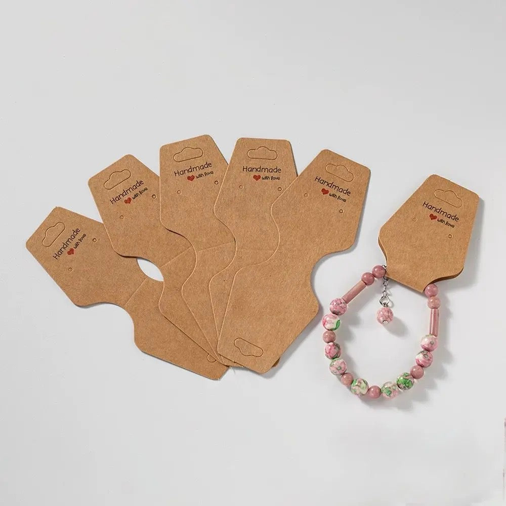 Handmade with love cardboard fold over hanging cards ( 1 pc )