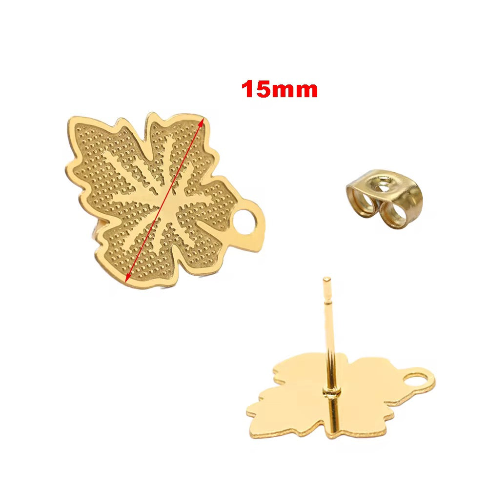 SS 2246 - 18k gold plated Stainless steel stud ( 2 pc ) Anti tarnish