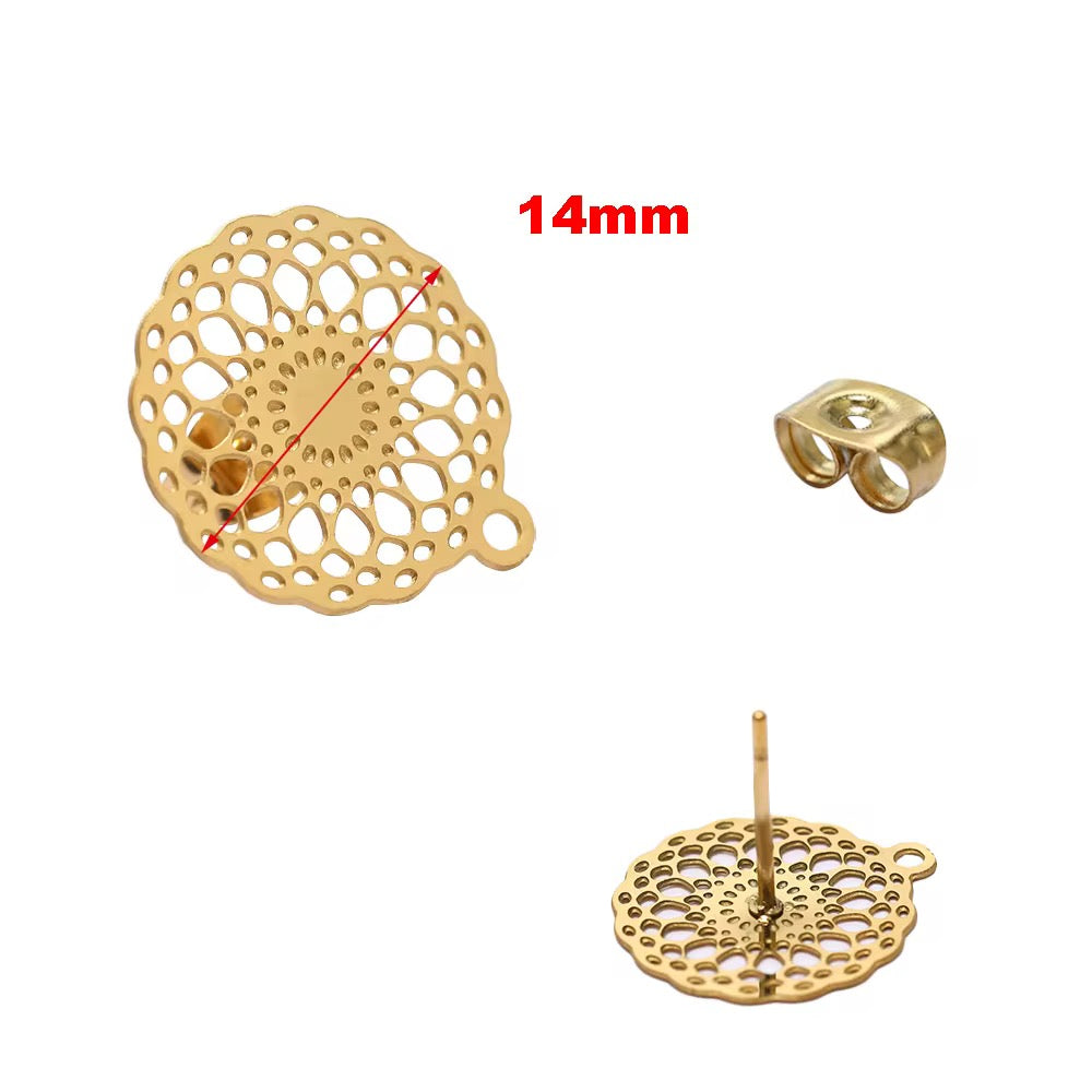 SS 2248 - 18k gold plated Stainless steel stud ( 2 pc ) Anti tarnish