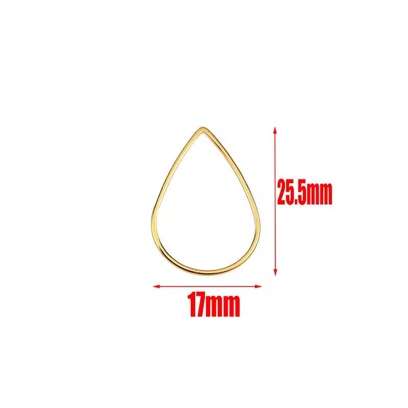 SS 2250 - Teardrop Hollow bezel 18k gold plated Stainless steel ( 1 pc ) Anti tarnish