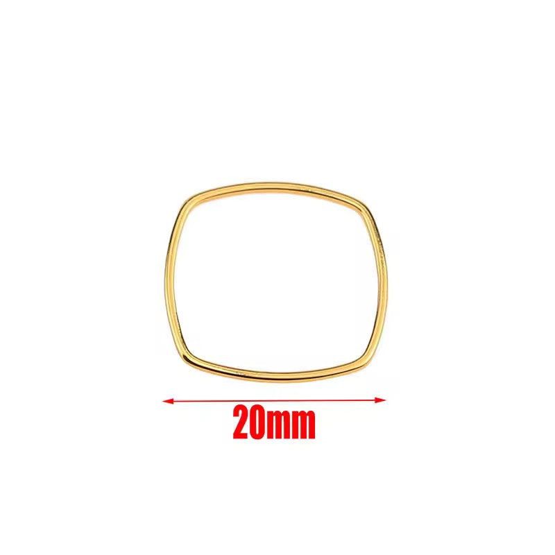 SS 2251 - rounded square Hollow bezel 18k gold plated Stainless steel ( 1 pc ) Anti tarnish