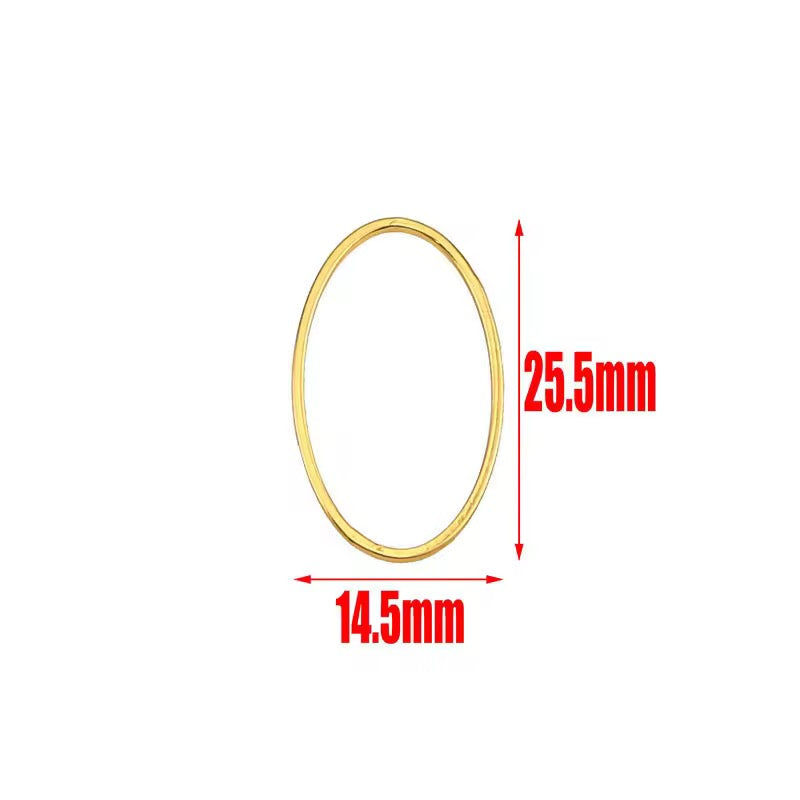 SS 2253 - Oval Hollow bezel 18k gold plated Stainless steel ( 1 pc ) Anti tarnish