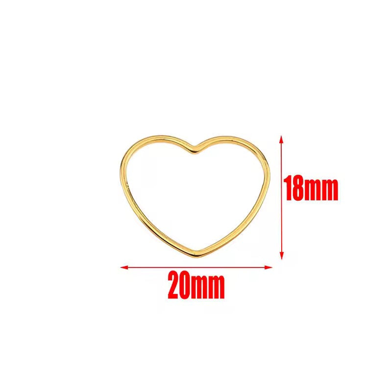 SS 2254 - Heart Hollow bezel 18k gold plated Stainless steel ( 1 pc ) Anti tarnish