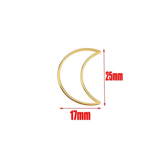 SS 2255 - Moon Hollow bezel 18k gold plated Stainless steel ( 1 pc ) Anti tarnish