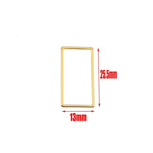 SS 2256 Rectangle Hollow bezel 18k gold plated Stainless steel ( 1 pc ) Anti tarnish