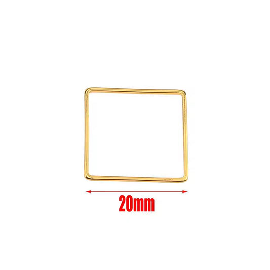 SS 2259 Square Hollow bezel 18k gold plated Stainless steel ( 1 pc ) Anti tarnish