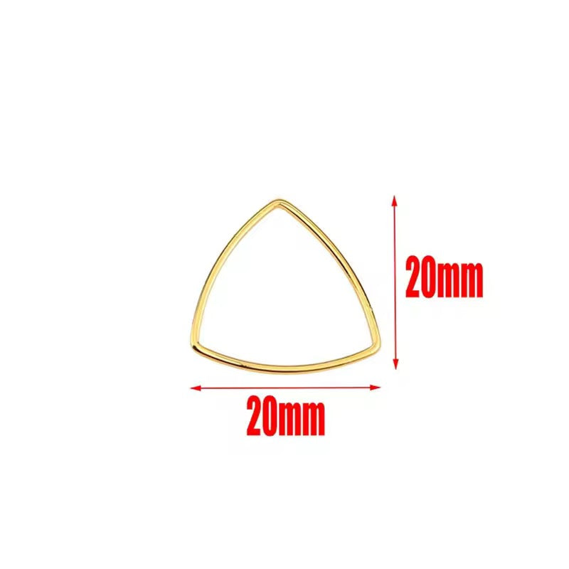 SS 2260 Rounded triangle Hollow bezel 18k gold plated Stainless steel ( 1 pc ) Anti tarnish