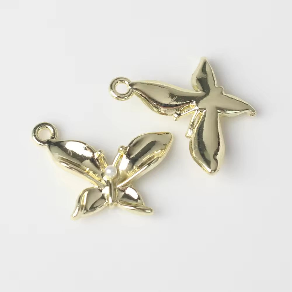 AP 2274 Butterfly gold plated Alloy charm ( 1 pc ) - tarnish resistant- premium quality