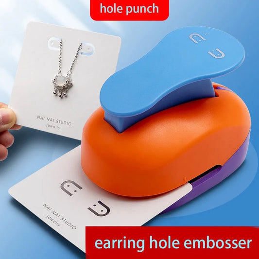 Earring hole embosser - punching card