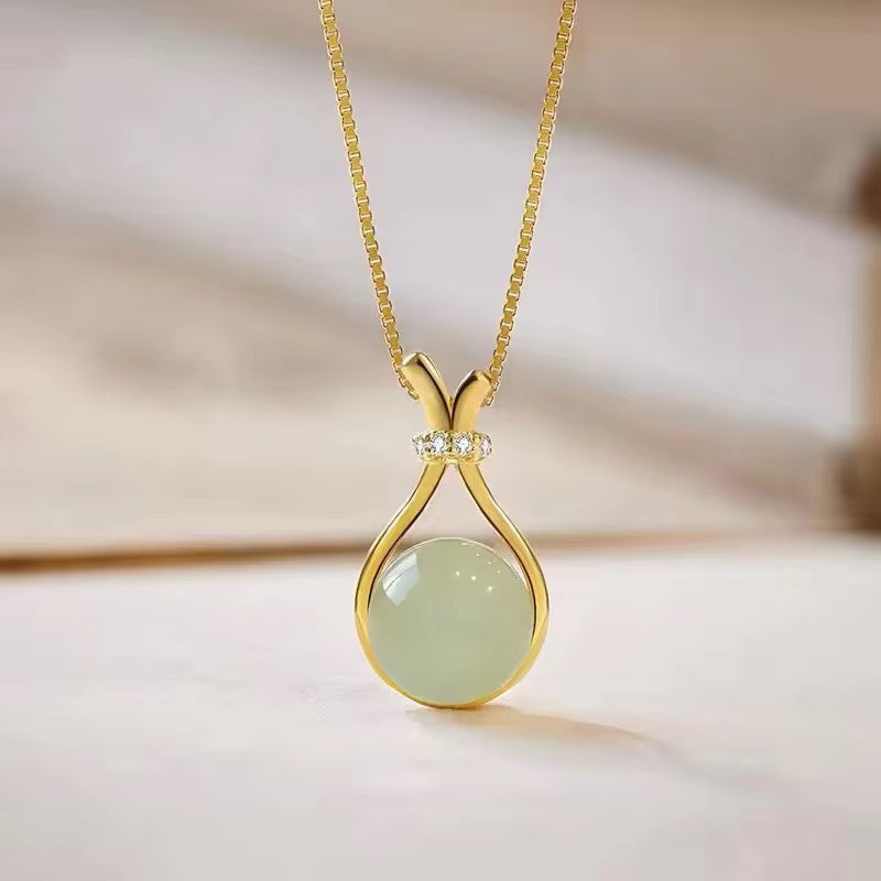 SS 22 Chinese Gemstone Box chain necklace - 18k stainless steel - Anti tarnish