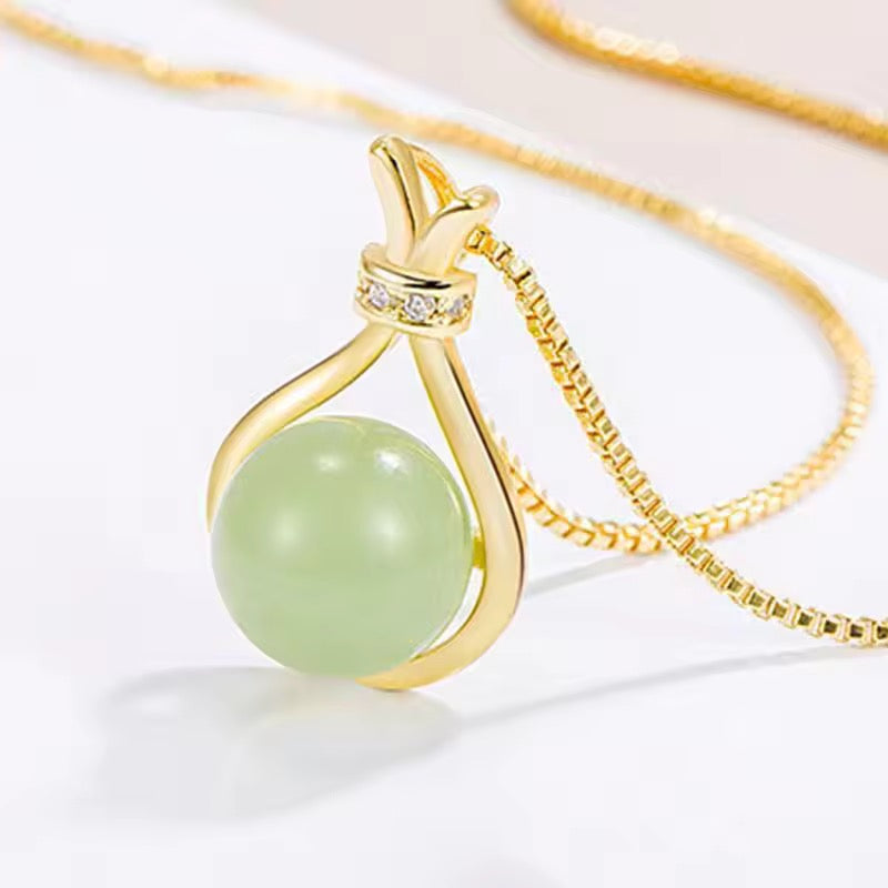 SS 22 Chinese Gemstone Box chain necklace - 18k stainless steel - Anti tarnish