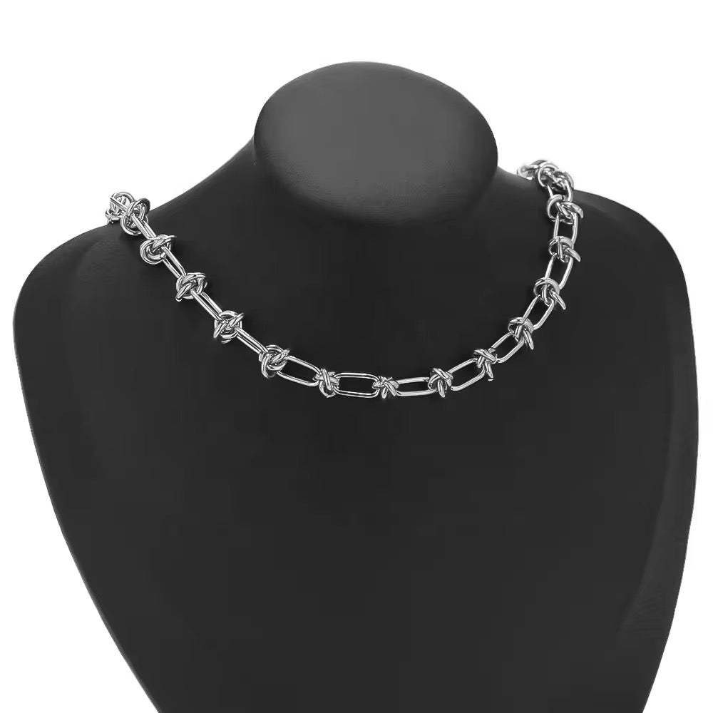 Chunky knot Silver Stainless steel chain - per feet - Anti tarnish