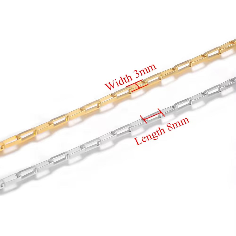 Box link Gold Stainless steel chain - per feet - Anti tarnish