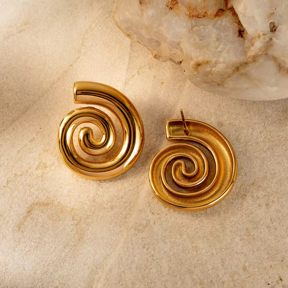 SS 32 Swirl Earrings - 18k stainless steel - Anti tarnish - Wholesale