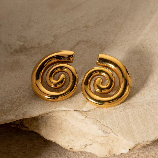 SS 32 Swirl Earrings - 18k stainless steel - Anti tarnish - Wholesale