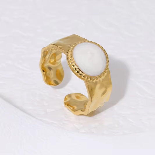 SS 49 White stone chunky Ring - 18k stainless steel - Anti tarnish - Wholesale