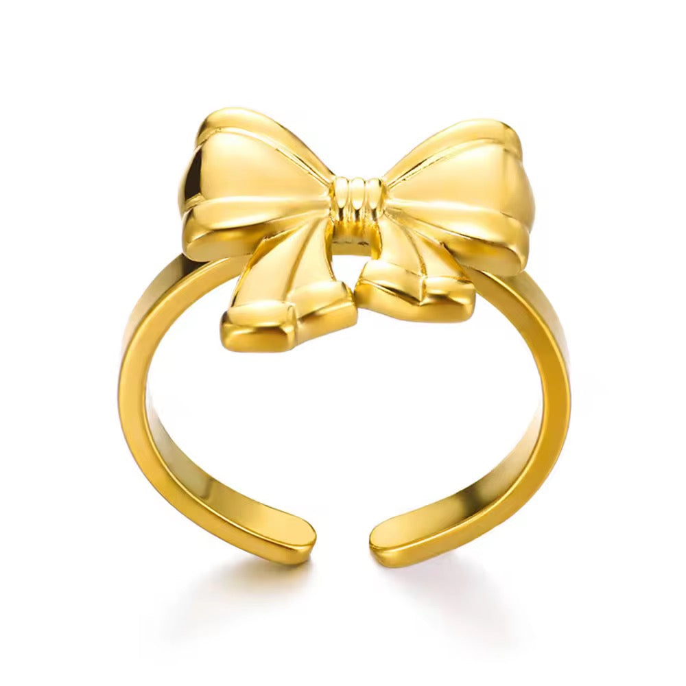 SS 51 Bow adjustable Ring - 18k stainless steel - Anti tarnish - Wholesale