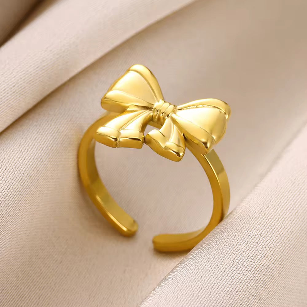 SS 51 Bow adjustable Ring - 18k stainless steel - Anti tarnish - Wholesale