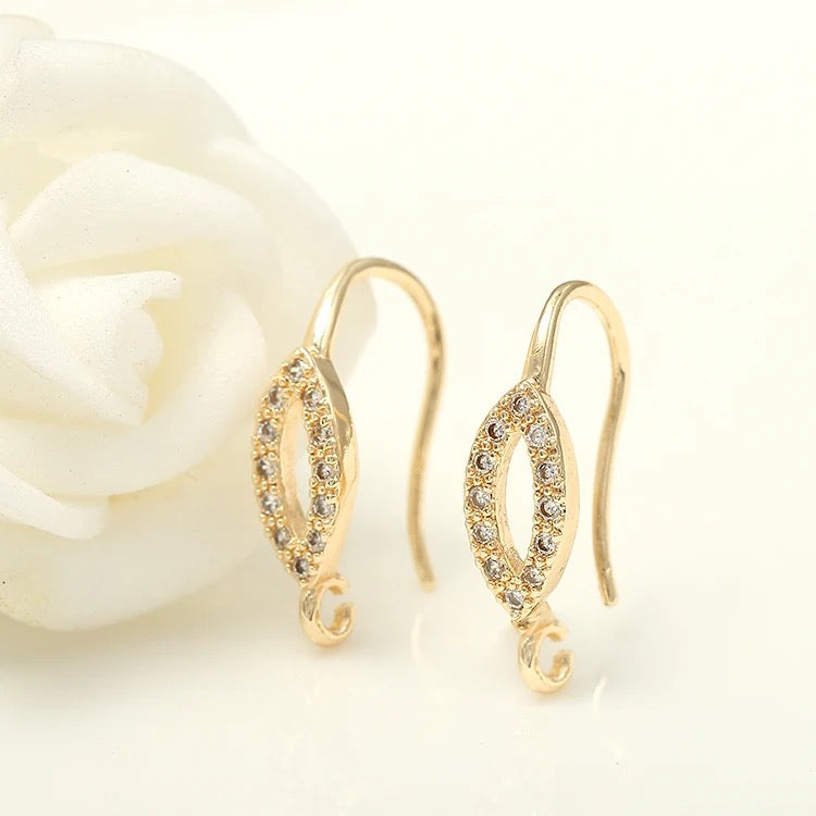 CZ 1245 zircon gold plated stud - per pair - anti tarnish