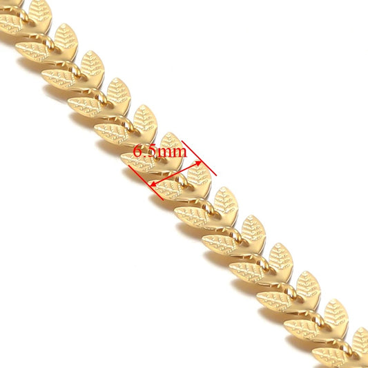 Leaf Gold Stainless steel chain - per feet - Anti tarnish