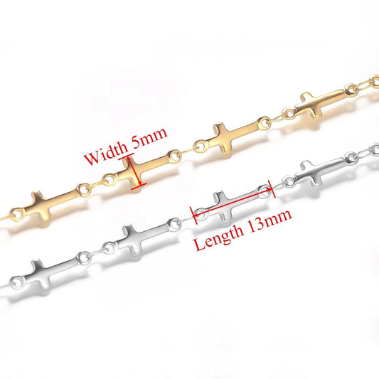 Cross Stainless steel chain - per feet - Anti tarnish