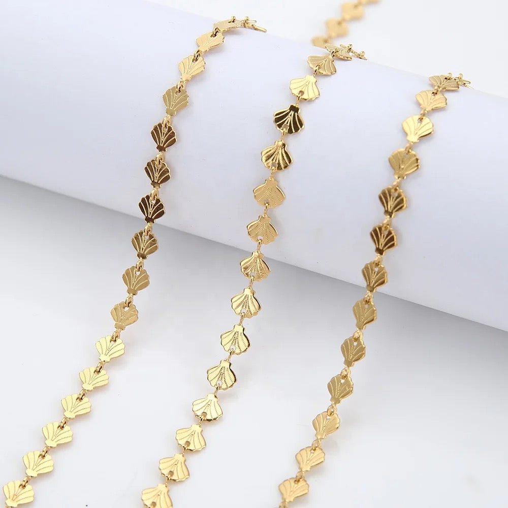 Shell Gold Stainless steel chain - per feet - Anti tarnish