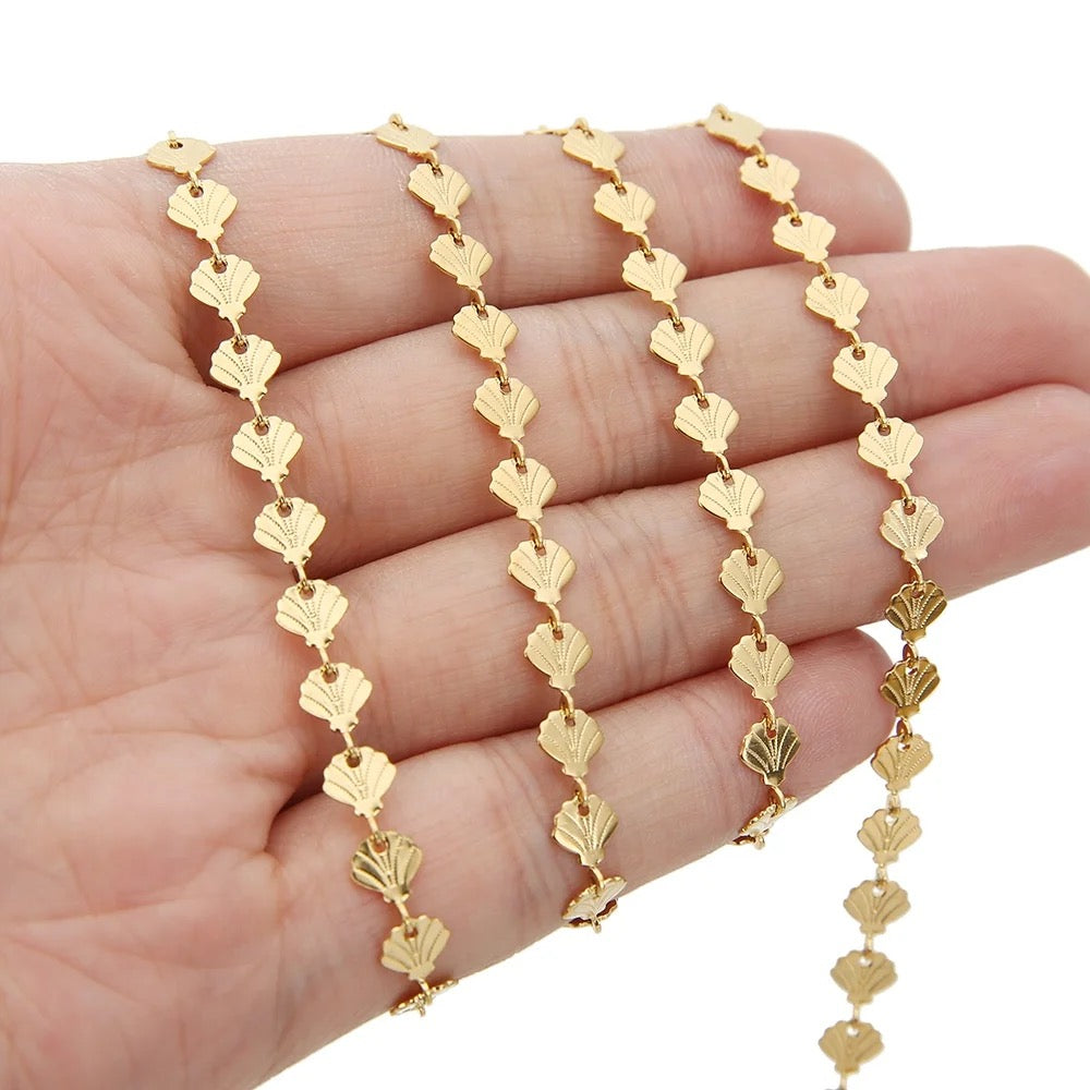 Shell Gold Stainless steel chain - per feet - Anti tarnish