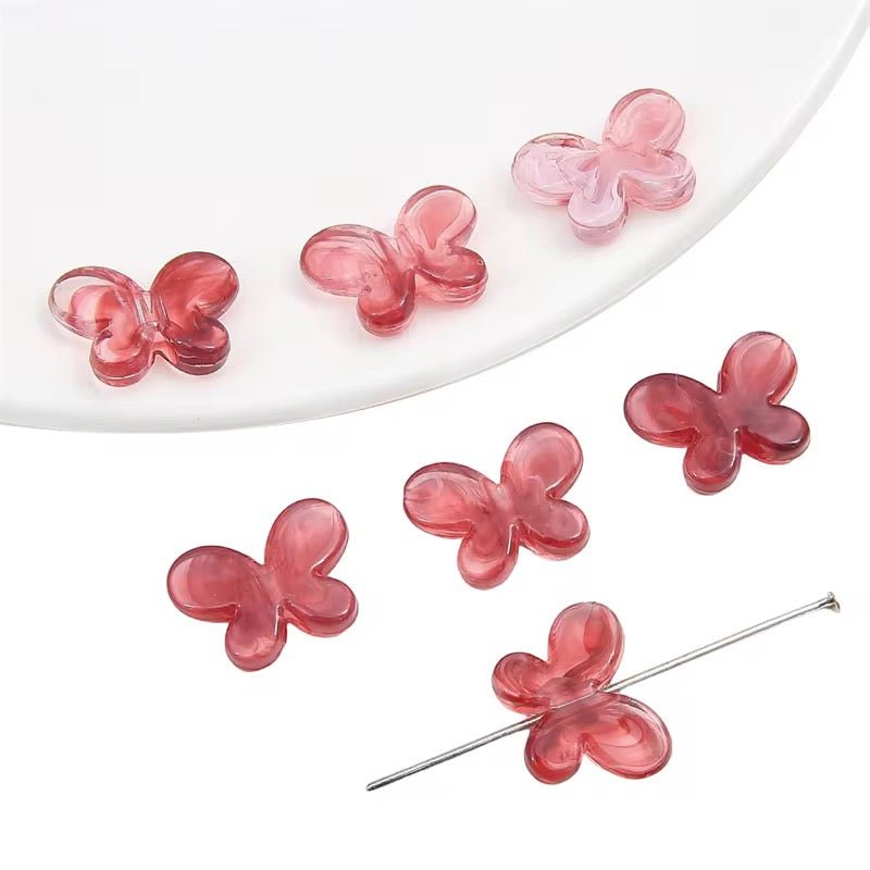 BAC 001 Translucent gradient butterfly Acrylic bead ( 1 pc )