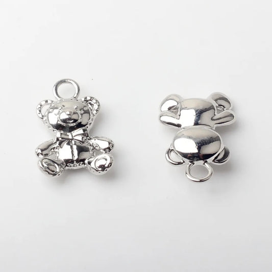 SP 1255 - little bear silver plated charm - per piece - anti tarnish