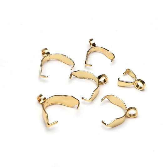 SS 1258 - pinch bail 18k gold plated stainless steel - per piece - anti tarnish