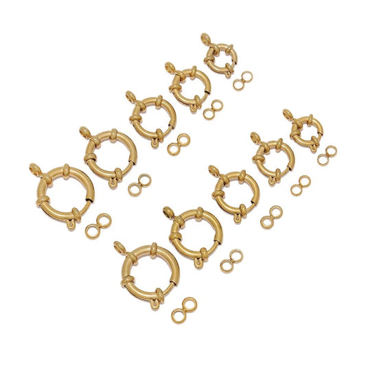 SS 1262 Spring clasp gold plated stainless steel - per piece - anti tarnish - big size